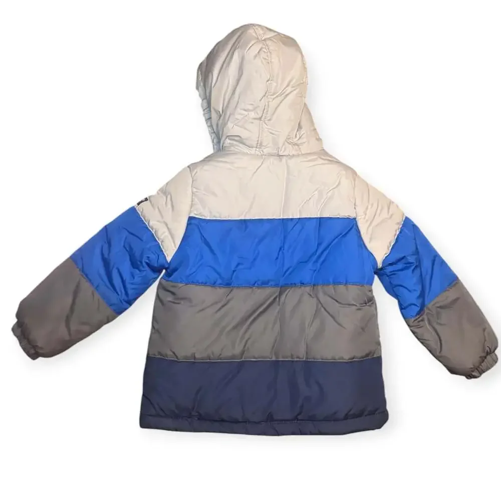 OshKosh B'gosh Puffer Jacket Size M/5-6 Blue Gray Colorblock Winter Coat